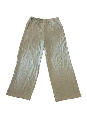 Sage Green Wide Leg Pants XL | 100% Viscose | Off-Center Bow Detail | Minimalist